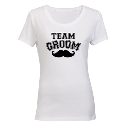 Team Groom - Mustache - Ladies - T-Shirt - BuyAbility South Africa