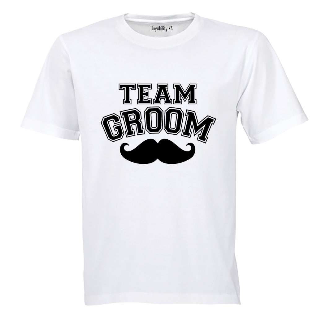 Team Groom - Mustache - Adults - T-Shirt