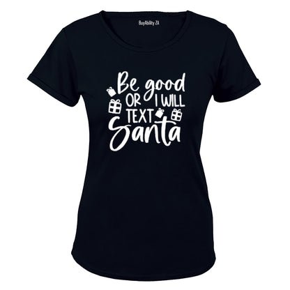 Text Santa - Christmas - Ladies - T-Shirt - BuyAbility South Africa