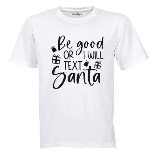 Text Santa - Christmas - Adults - T-Shirt - BuyAbility South Africa