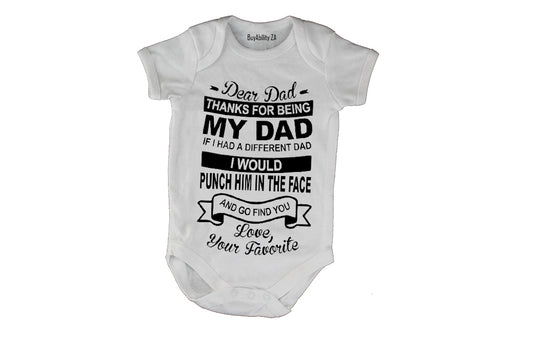 Thanks For Being My Dad - Baby Grow