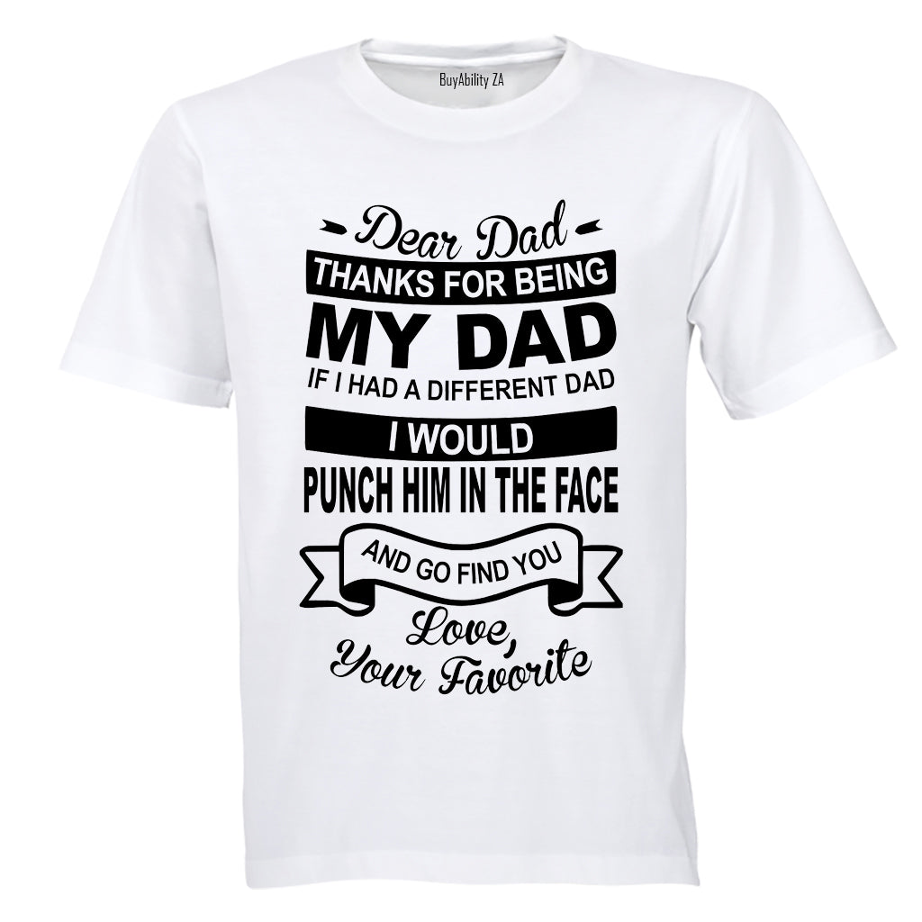 Thanks For Being My Dad - Kids T-Shirt