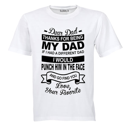 Thanks For Being My Dad - Kids T-Shirt