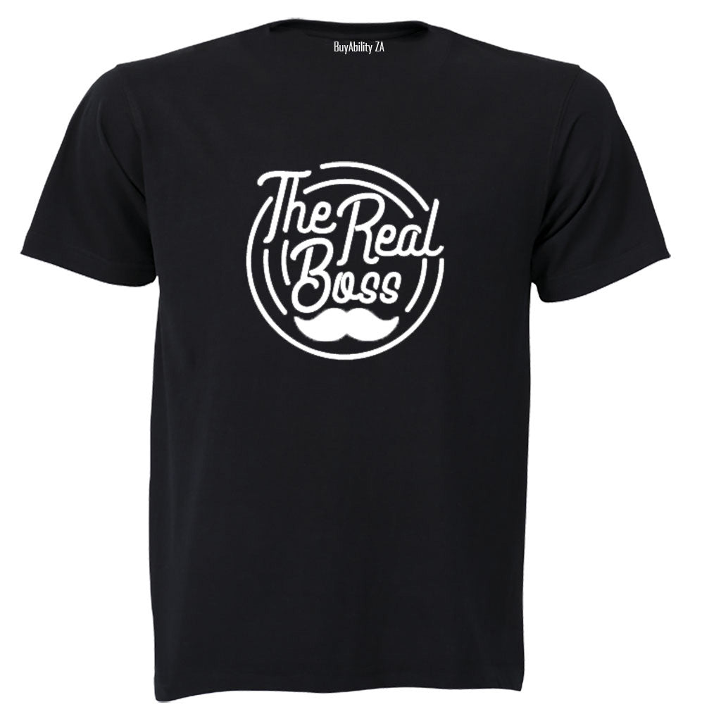 The Real Boss - Mustache - Adults - T-Shirt - BuyAbility South Africa