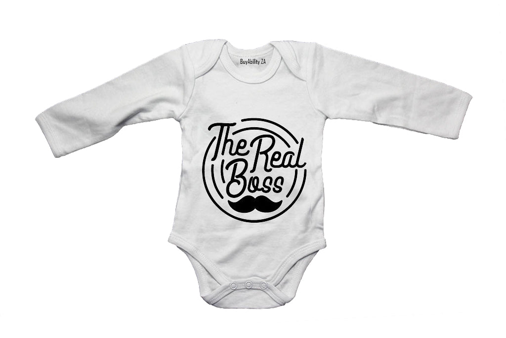 The Real Boss - Mustache - Baby Grow - BuyAbility South Africa