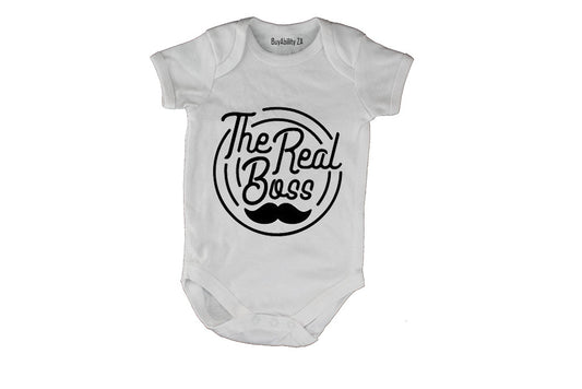 The Real Boss - Mustache - Baby Grow - BuyAbility South Africa