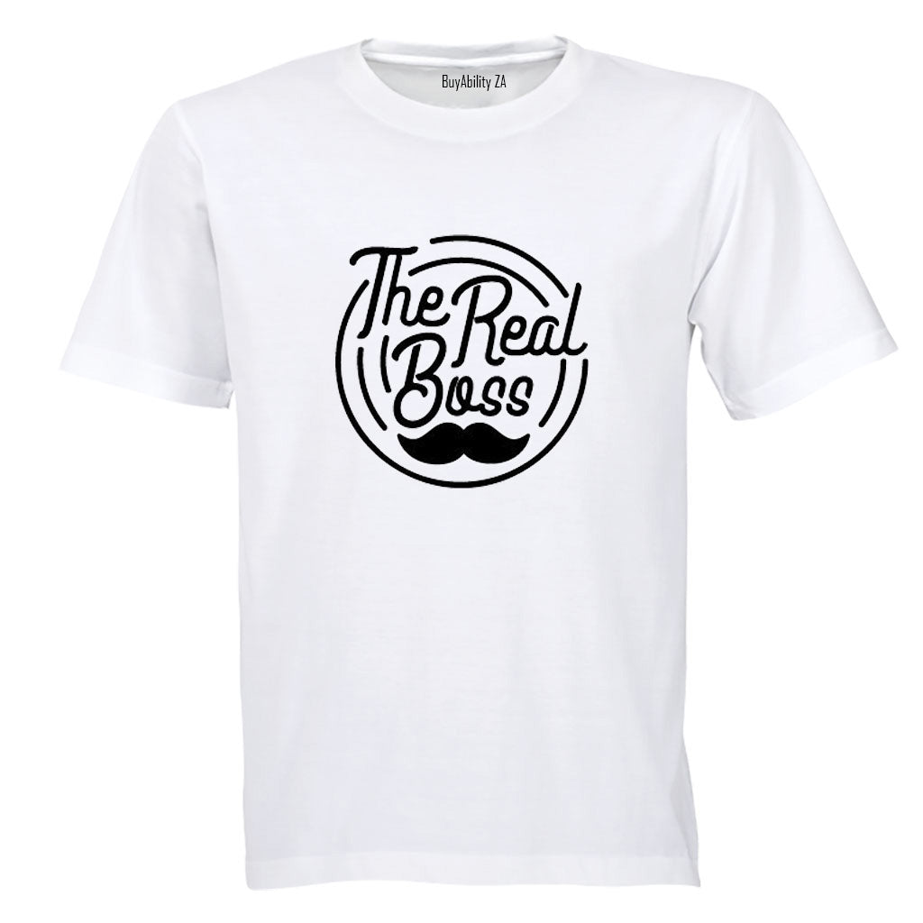 The Real Boss - Mustache - Adults - T-Shirt - BuyAbility South Africa