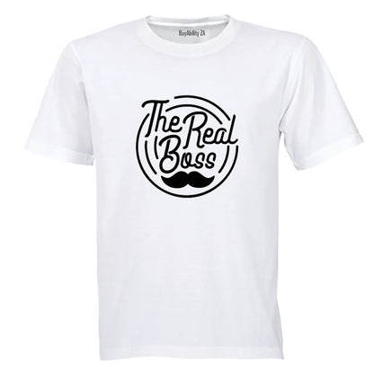 The Real Boss - Mustache - Adults - T-Shirt - BuyAbility South Africa