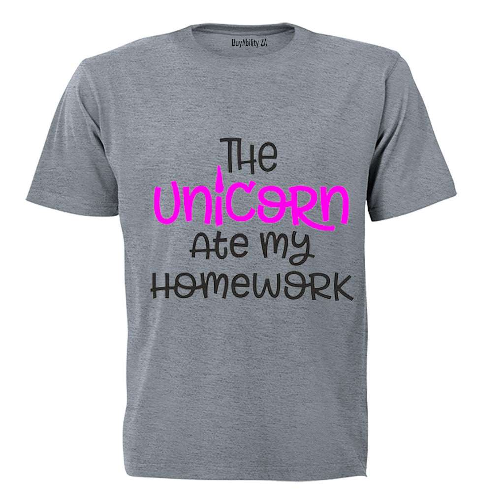 The Unicorn Ate My Homework - Kids T-Shirt - BuyAbility