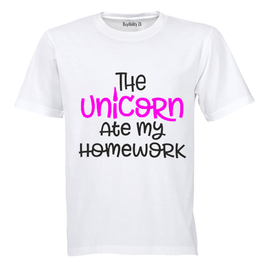 The Unicorn Ate My Homework - Kids T-Shirt
