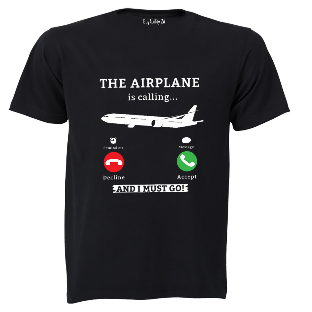 The Airplane Is Calling - Adults - T-Shirt - BuyAbility South Africa