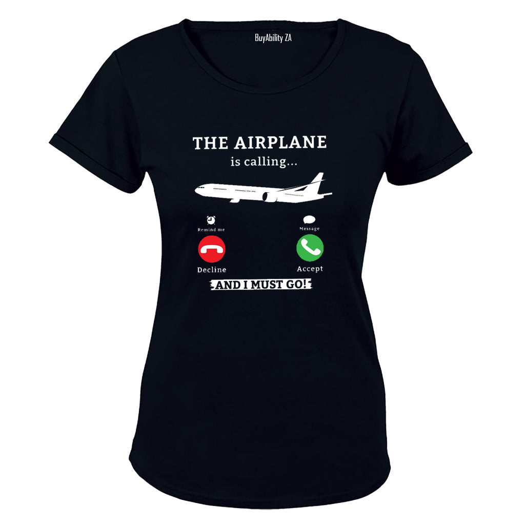 The Airplane Is Calling - Ladies - T-Shirt - BuyAbility South Africa