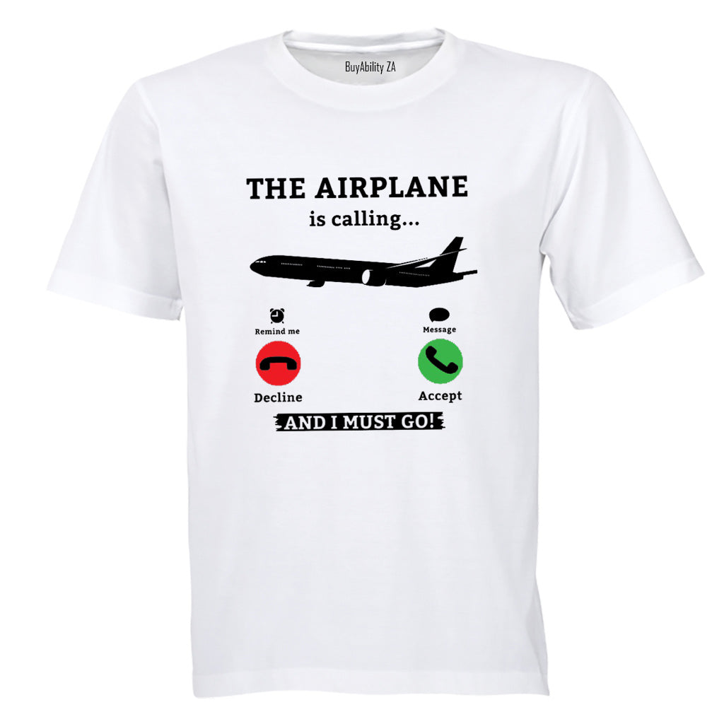 The Airplane Is Calling - Adults - T-Shirt - BuyAbility South Africa