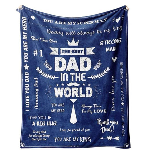 The Best Dad - Fathers Day Large Novelty Blanket