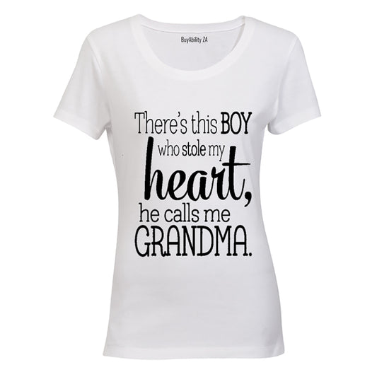 There's this Boy... he kinda Stole my Heart - he calls me GRANDMA! - Ladies - T-Shirt - BuyAbility