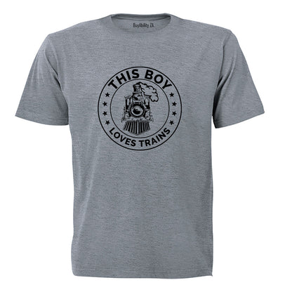 This Boy Loves Trains - Circular - Kids T-Shirt