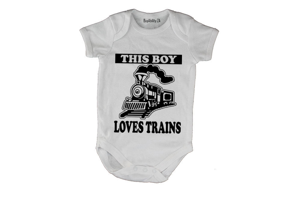 This Boy Loves Trains - Baby Grow - BuyAbility South Africa