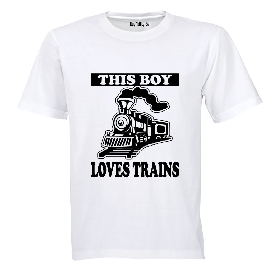 This Boy Loves Trains - Kids T-Shirt - BuyAbility South Africa