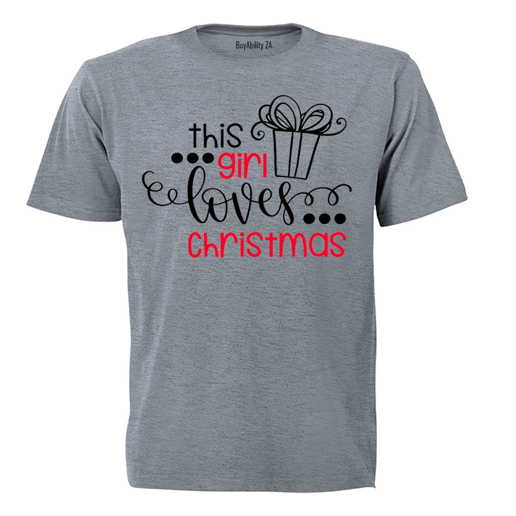This Girl Loves Christmas - Kids T-Shirt