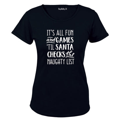 Til Santa Checks - Christmas - Ladies - T-Shirt