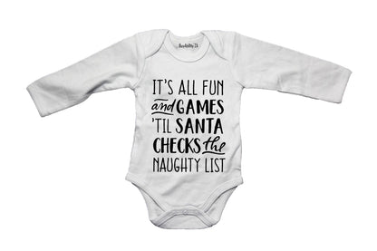Til Santa Checks - Christmas - Baby Grow