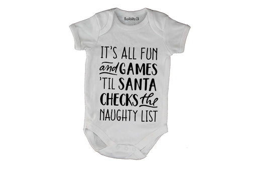 Til Santa Checks - Christmas - Baby Grow