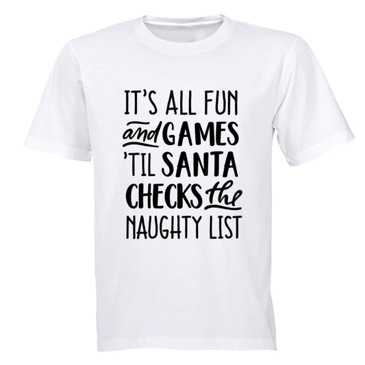Til Santa Checks - Christmas - Adults - T-Shirt - BuyAbility South Africa