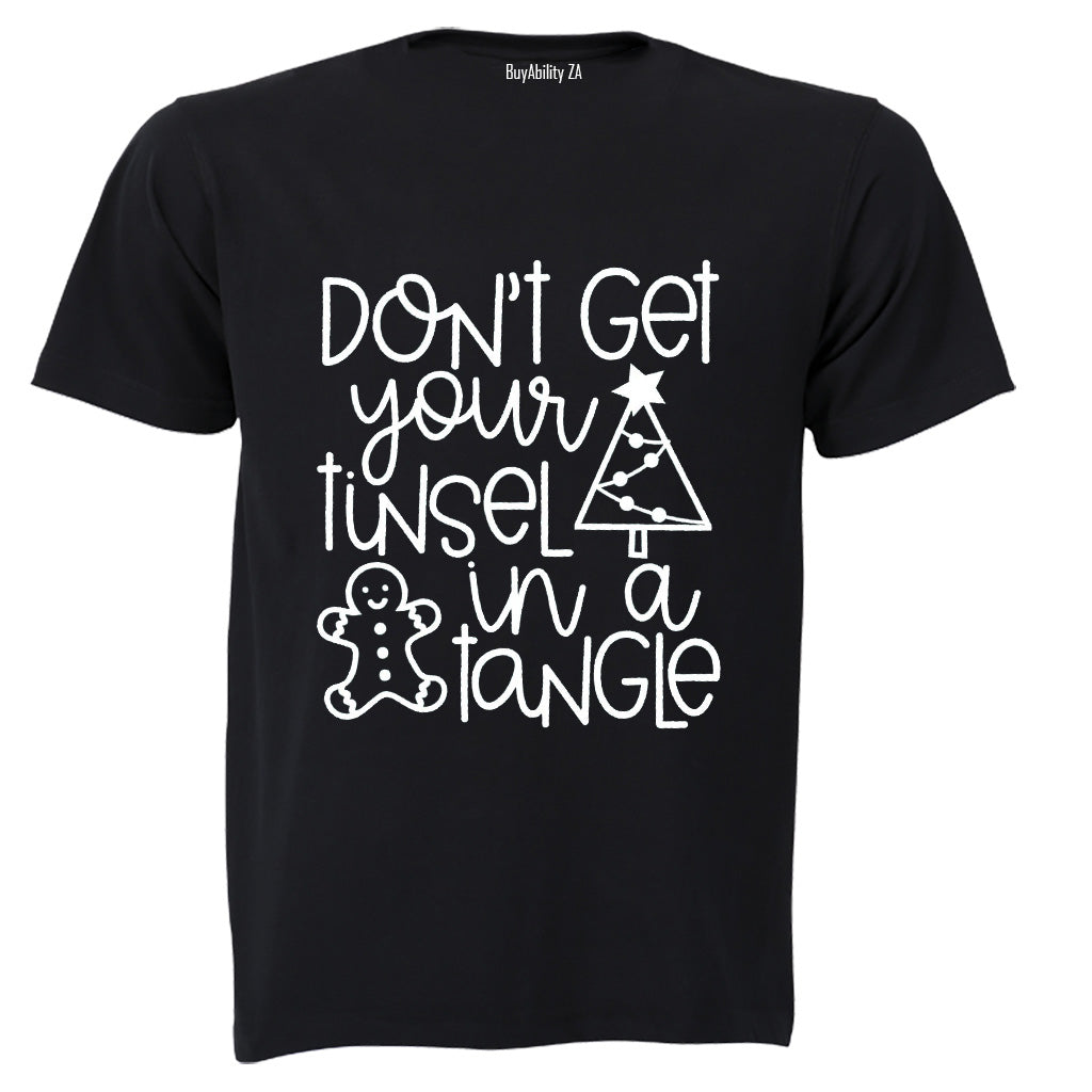 Tinsel in a Tangle - Christmas - Adults - T-Shirt - BuyAbility