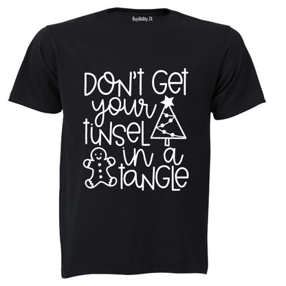 Tinsel in a Tangle - Christmas - Adults - T-Shirt - BuyAbility