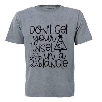 Tinsel in a Tangle - Christmas - Adults - T-Shirt - BuyAbility