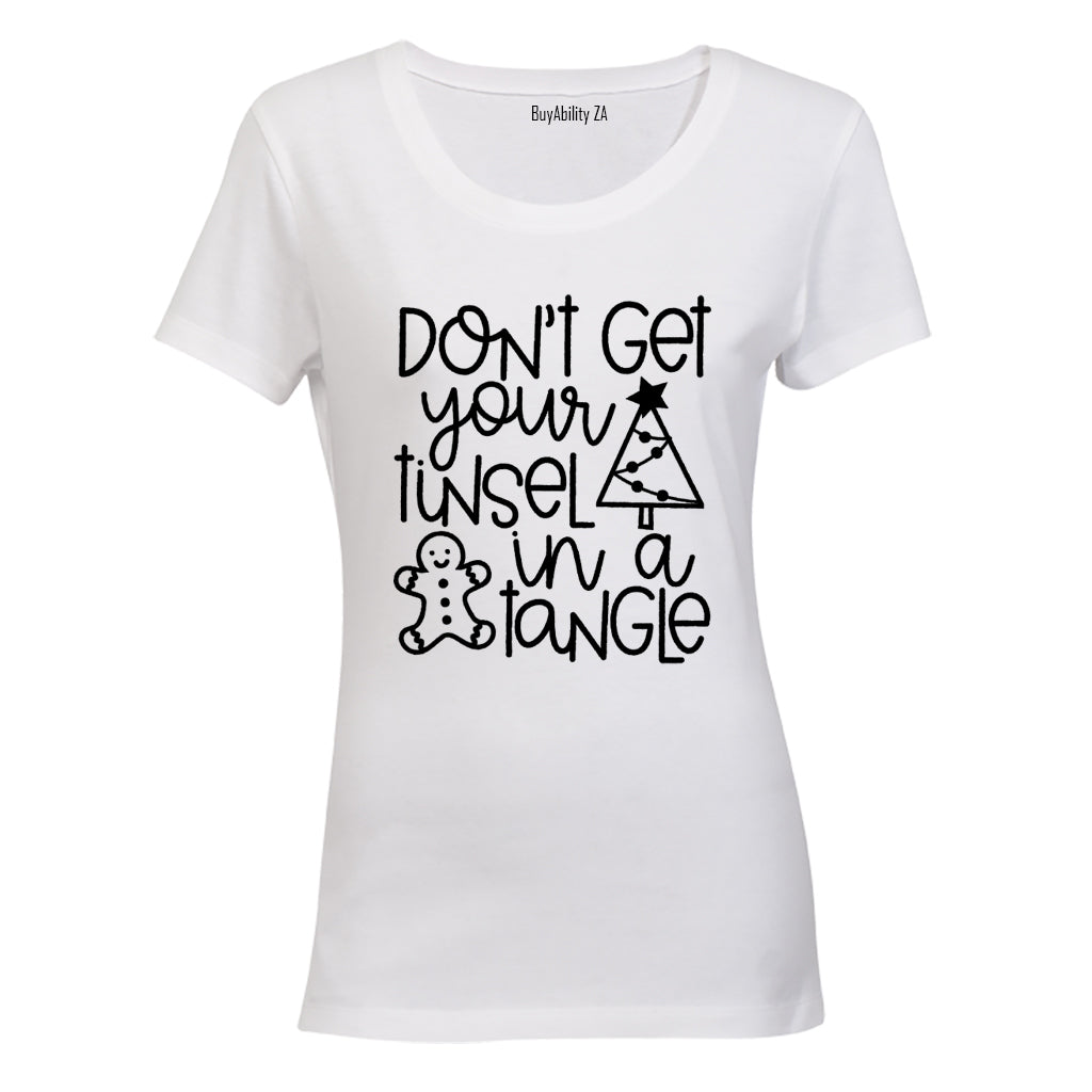 Tinsel in a Tangle - Christmas - Ladies - T-Shirt