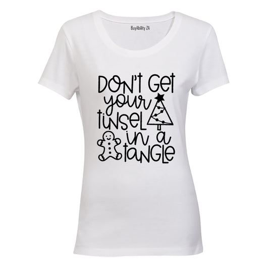 Tinsel in a Tangle - Christmas - Ladies - T-Shirt