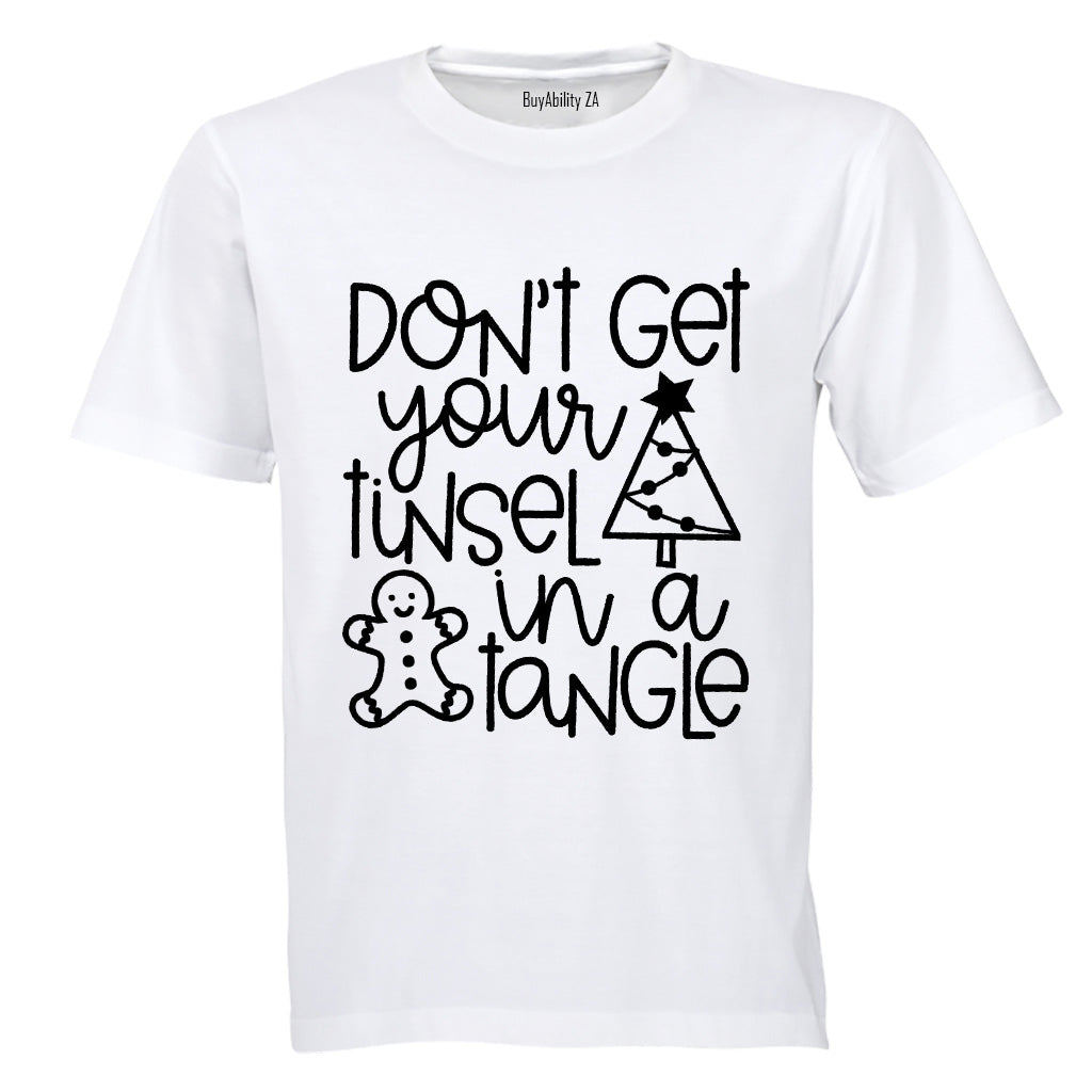Tinsel in a Tangle - Christmas - Adults - T-Shirt - BuyAbility