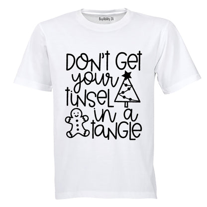 Tinsel in a Tangle - Christmas - Adults - T-Shirt - BuyAbility