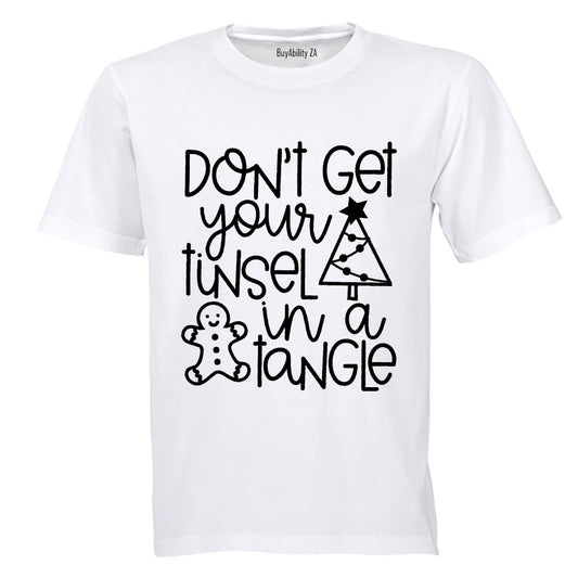 Tinsel in a Tangle - Christmas - Adults - T-Shirt - BuyAbility
