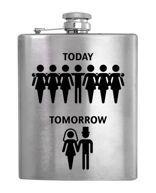 Today. Tomorrow. Groom - Hip Flask