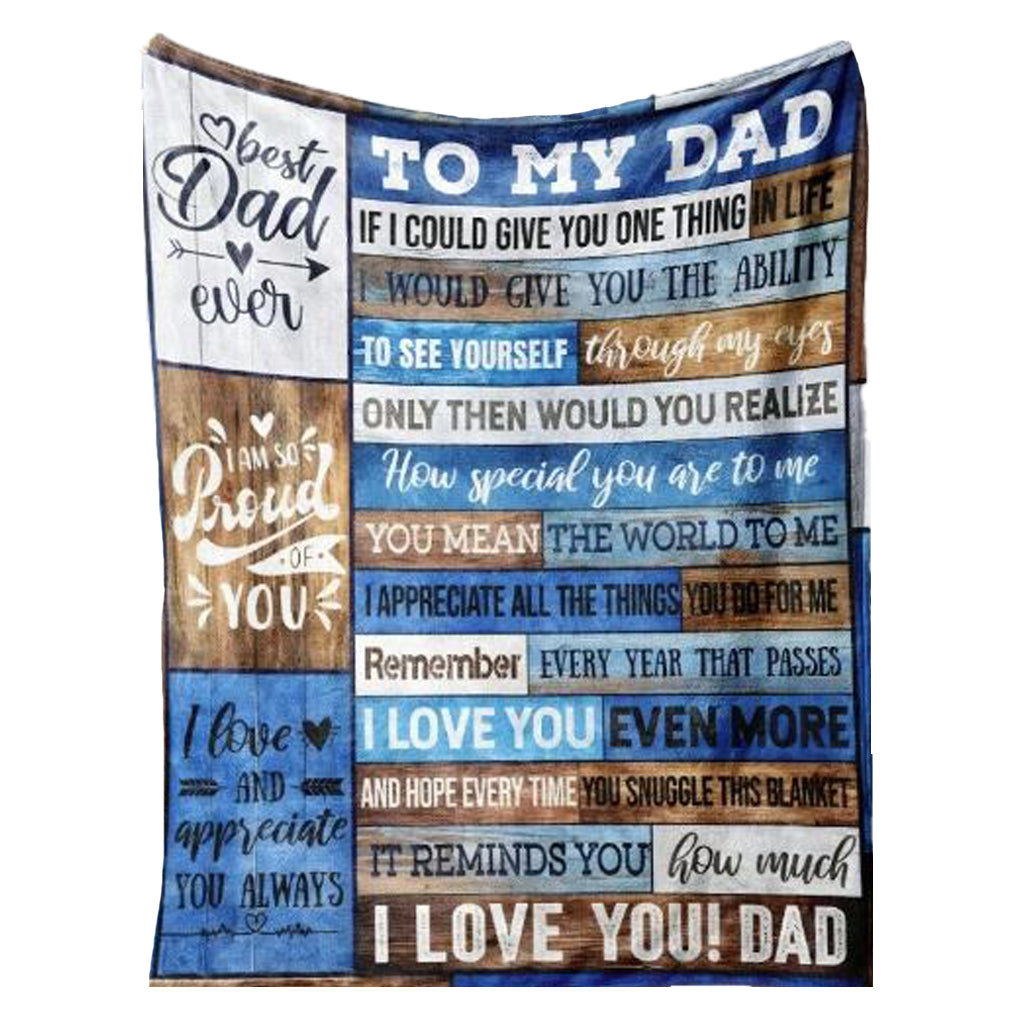 To My Dad - Fathers Day Large Novelty Blanket - BuyAbility