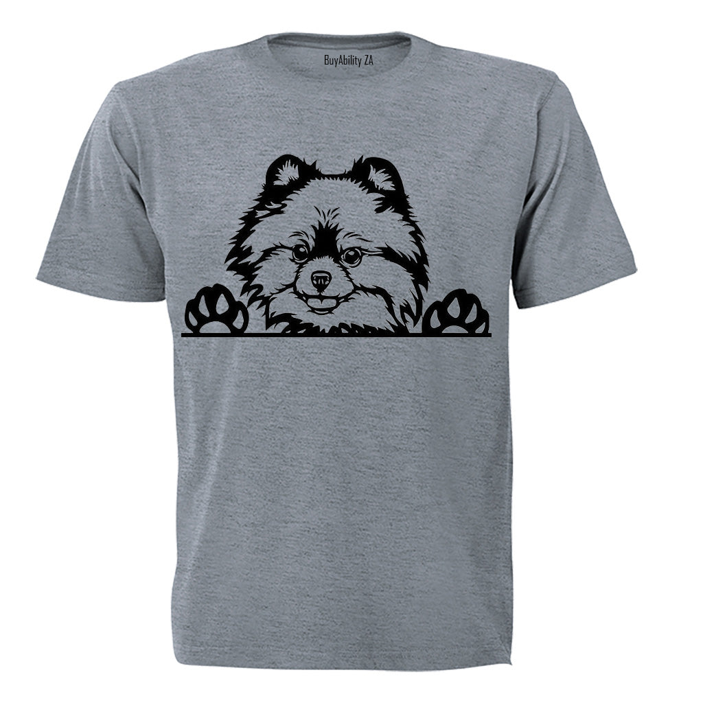 Toy Pomeranian - Peeking Dog - Adults - T-Shirt - BuyAbility