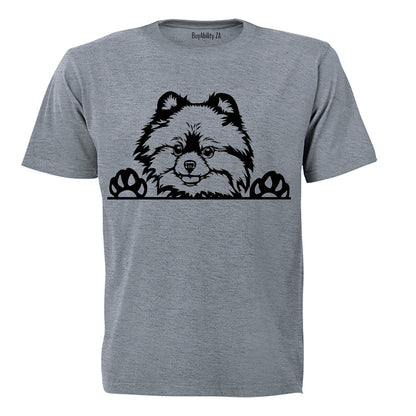 Toy Pomeranian - Peeking Dog - Adults - T-Shirt - BuyAbility