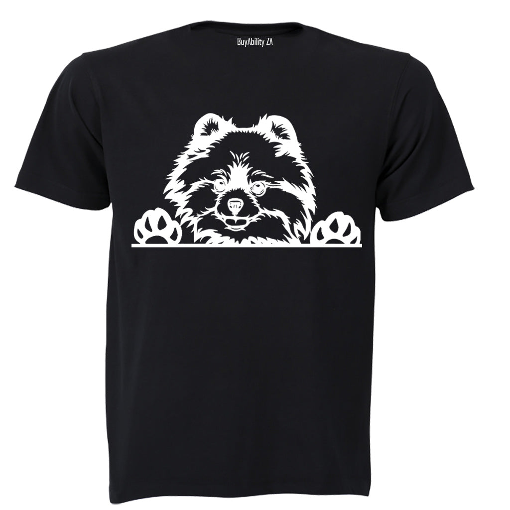 Toy Pomeranian - Peeking Dog - Adults - T-Shirt - BuyAbility