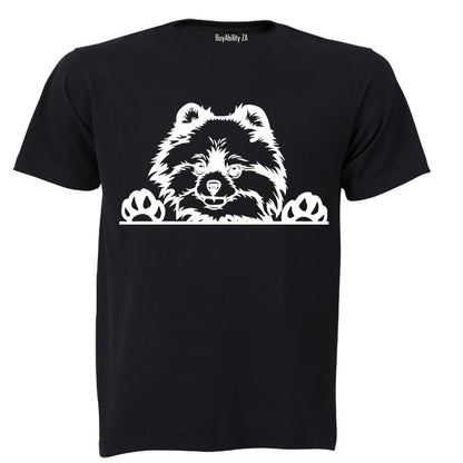 Toy Pomeranian - Peeking Dog - Adults - T-Shirt - BuyAbility