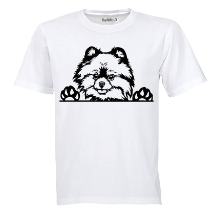 Toy Pomeranian - Peeking Dog - Adults - T-Shirt - BuyAbility