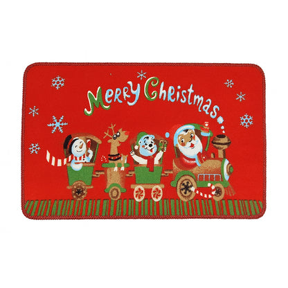 Merry Christmas Train Festive Doormat
