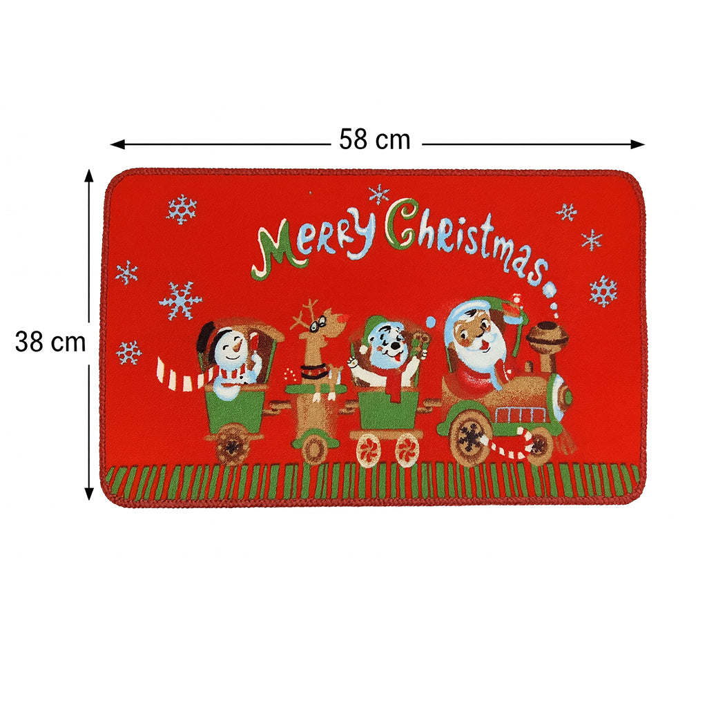 Merry Christmas Train Festive Doormat