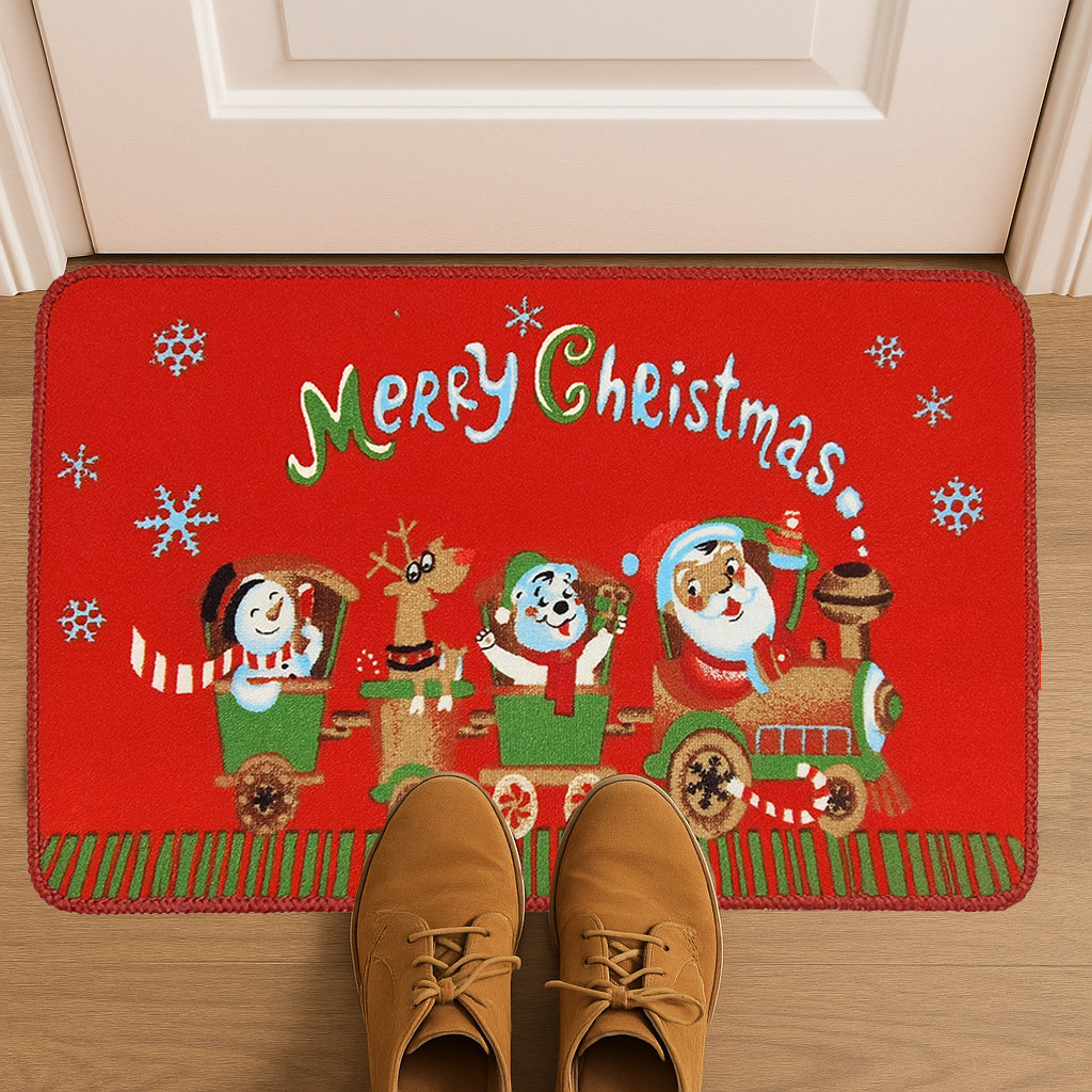 Merry Christmas Train Festive Doormat