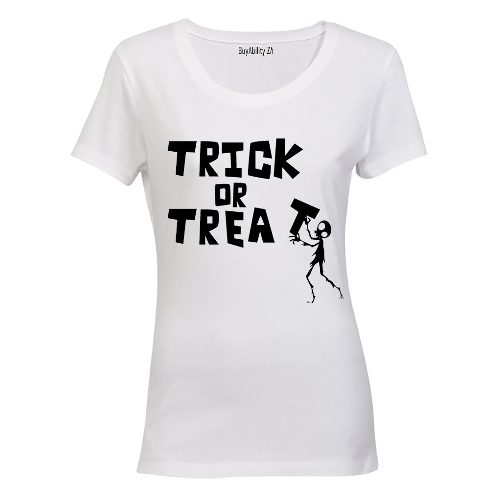 Trick or Treat Zombie - Halloween Inspired - Ladies - T-Shirt