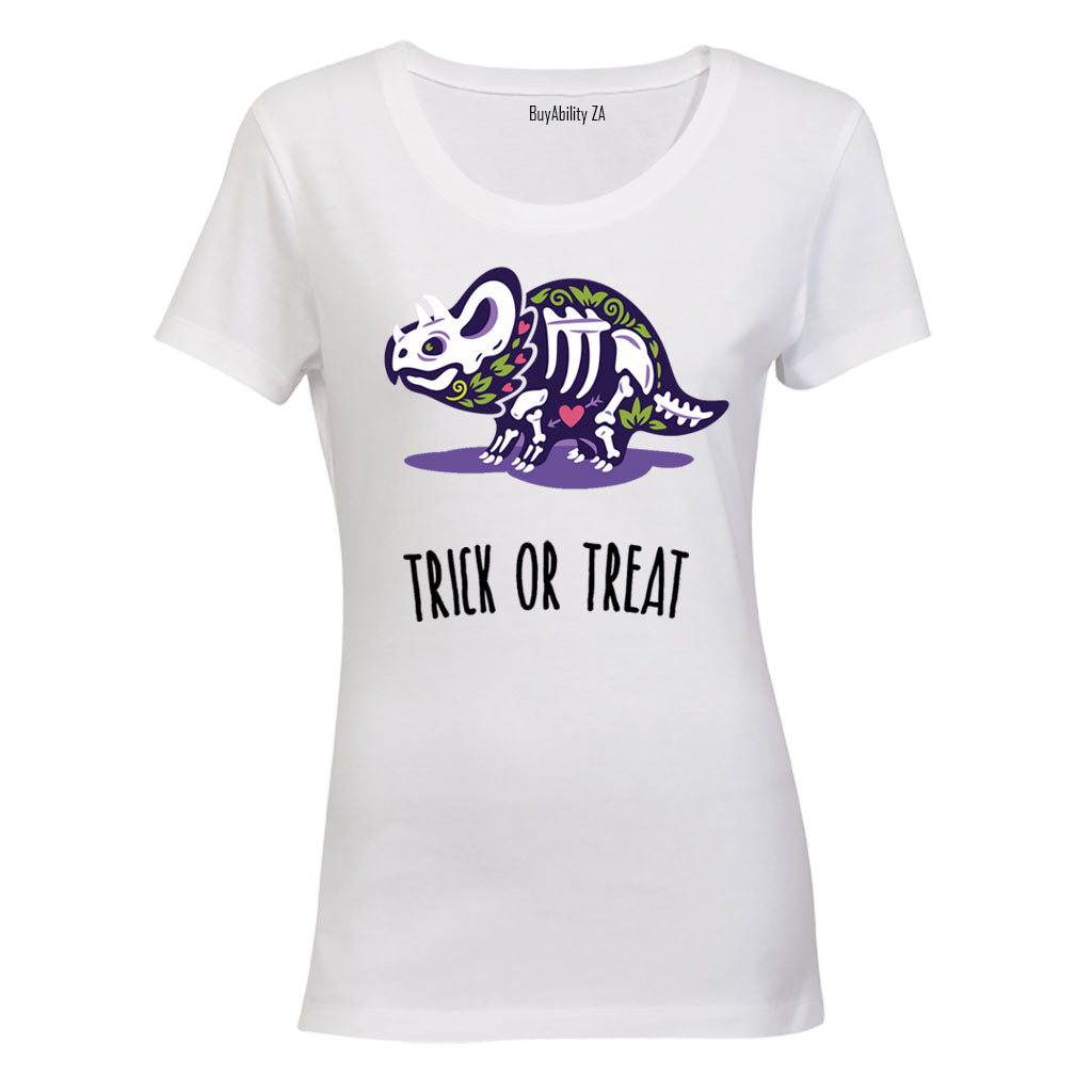 Trick or Treat Dinosaur - Halloween - Ladies - T-Shirt