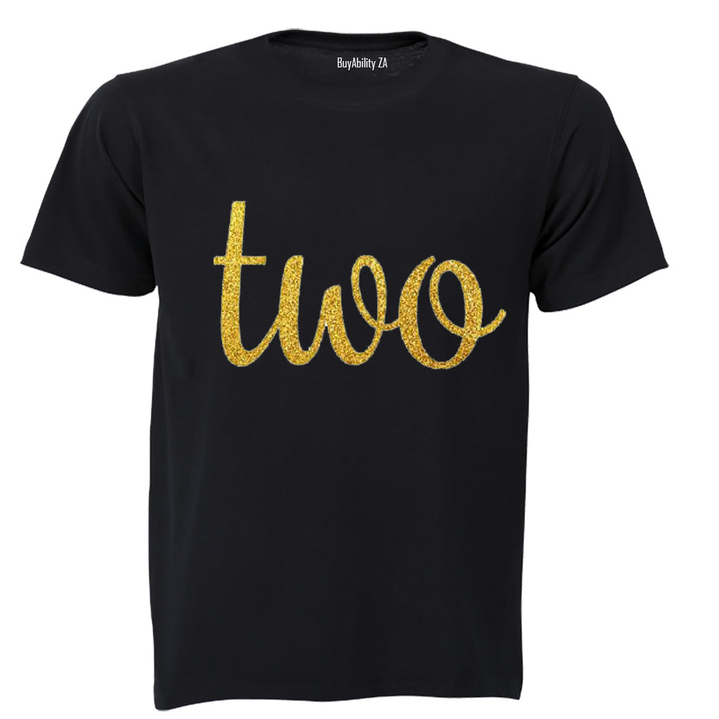 Two - Glitter Gold - Kids T-Shirt