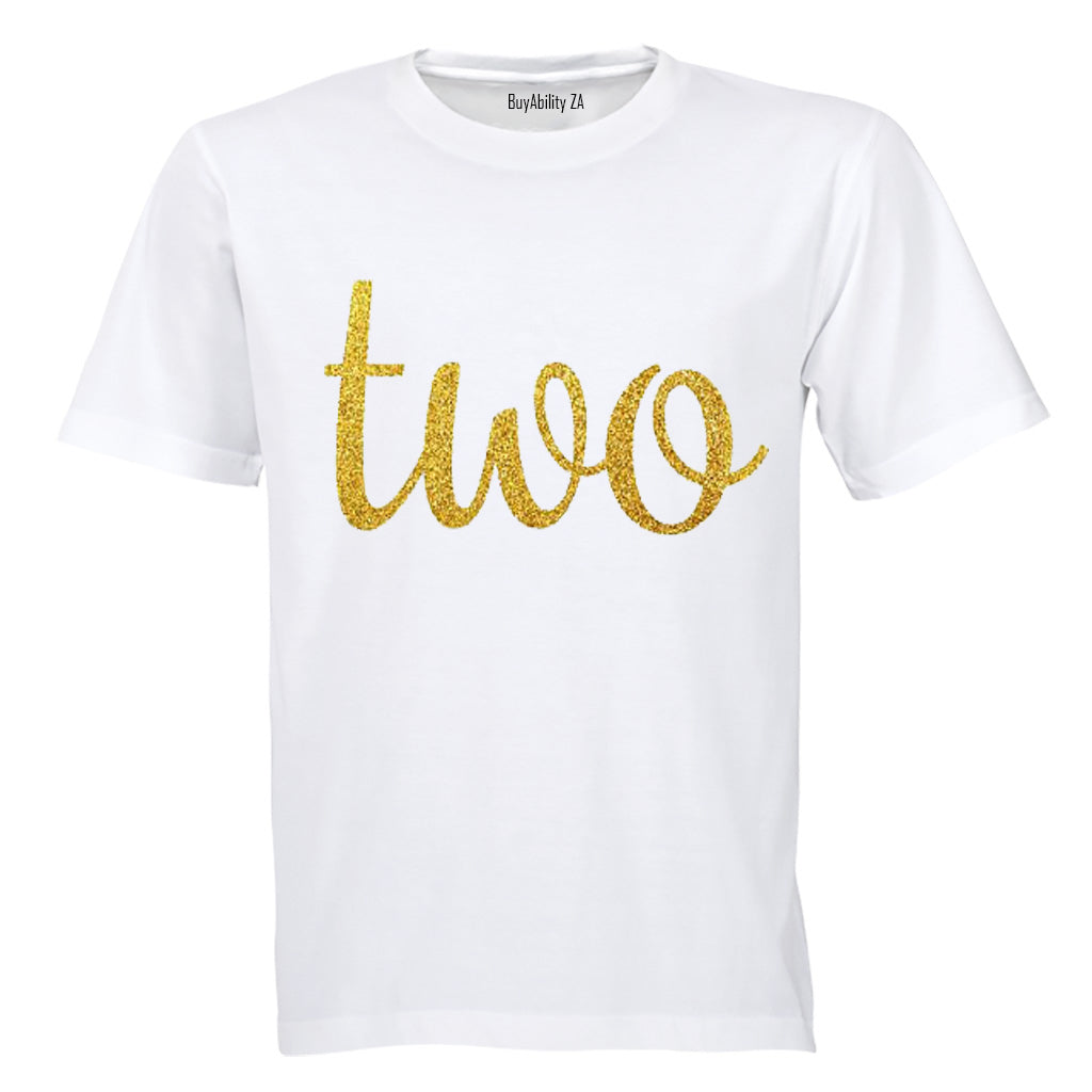 Two - Glitter Gold - Kids T-Shirt