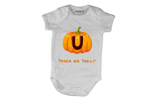 U - Halloween Pumpkin - Baby Grow